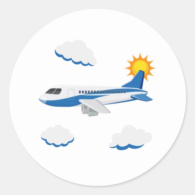Sticker Rond Collection de la fête des avions ! (Devant)