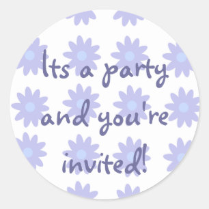 Sticker Rond Collection de l'heure de fête Floral violet
