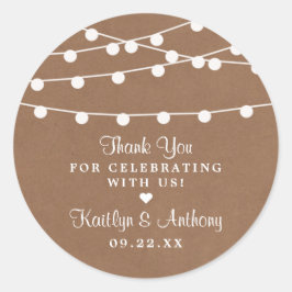 Sticker Rond Collection de Mariages Rustic Kraft
