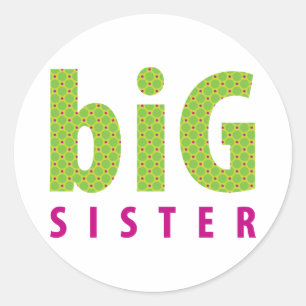 Sticker Rond COLLECTION DE SOINS - grande soeur {lime}