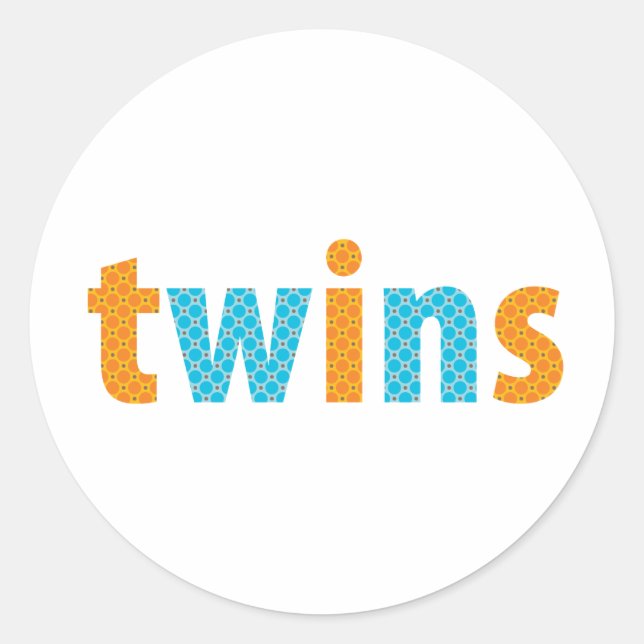 Sticker Rond COLLECTION DE VINS - garçons {orange + aqua} (Devant)