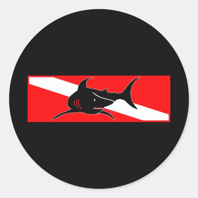Sticker Rond Collection Drapeau de plongée (Devant)