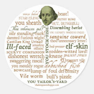 Sticker Rond Collection Insultes Shakespeare
