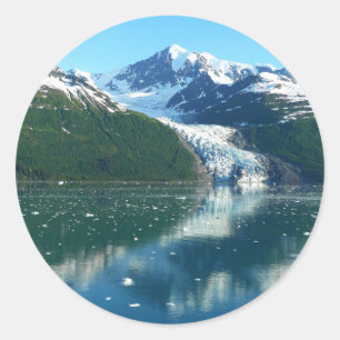 Sticker Rond College Fjord I Belle photographie de l'Alaska