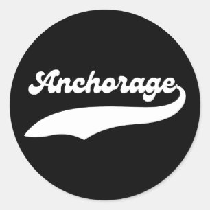 Sticker Rond College Style University Anchorage City Alaska AK