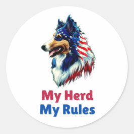 Sticker Rond Collie