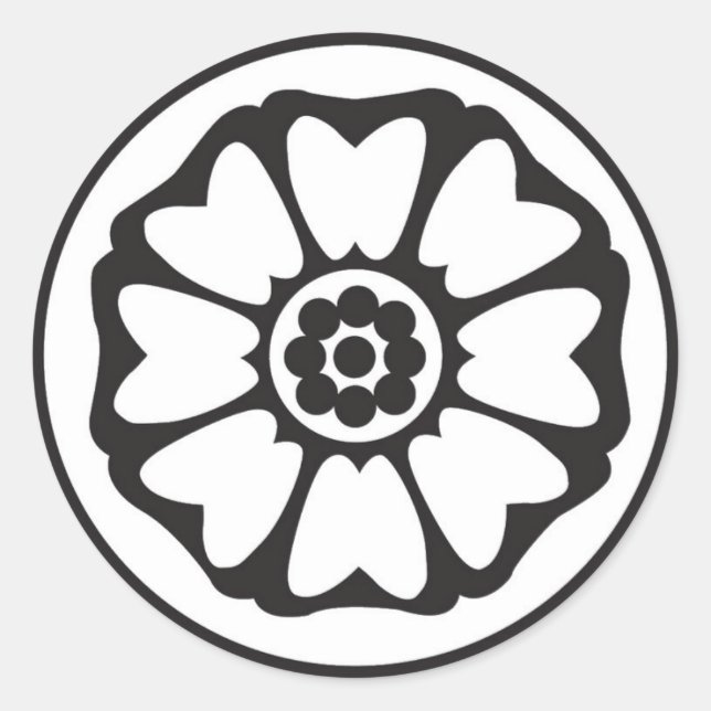 Sticker Rond Collier blanc Lotus (Devant)
