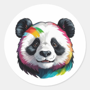 Sticker Rond collier d'art couleur panda