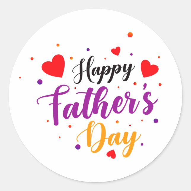 Sticker Rond collier de jour de père heureux (Devant)