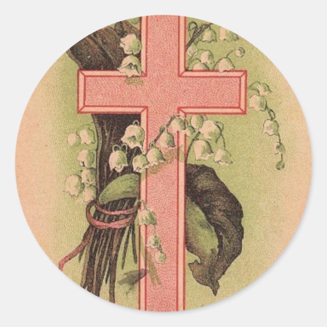 Sticker Rond Collier de la Croix de Pâques (Devant)