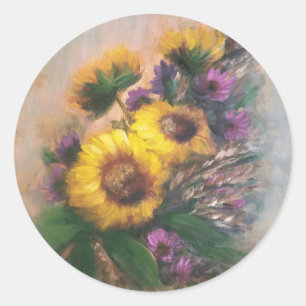 Sticker Rond Collier de tournesol
