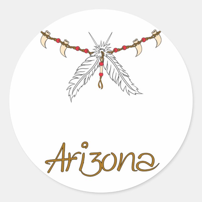 Sticker Rond Collier en plume (Devant)