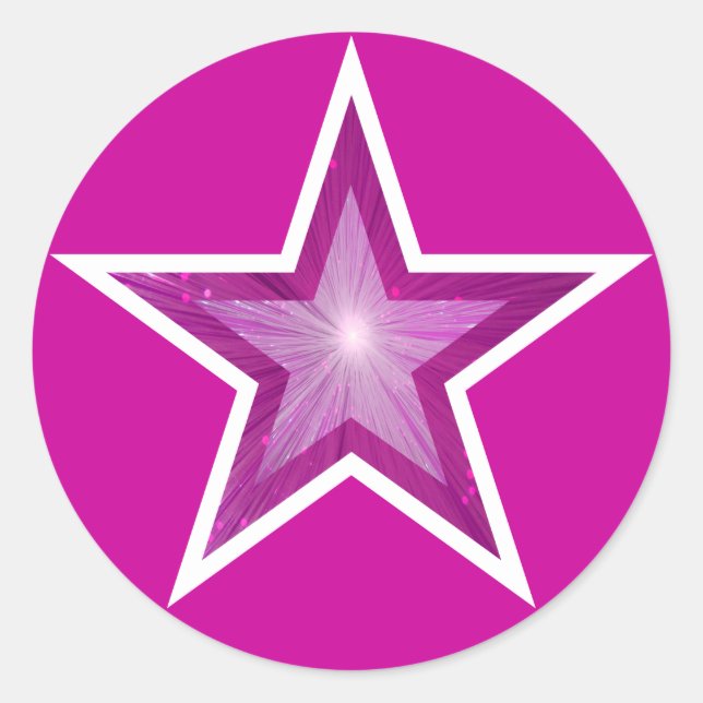 Sticker Rond Collier rose Star rond rose (Devant)