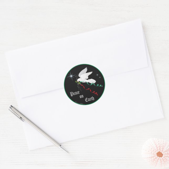 Sticker Rond Colombe blanche (Enveloppe)