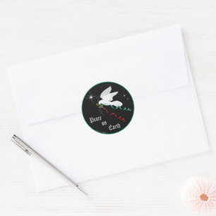 Sticker Rond Colombe blanche