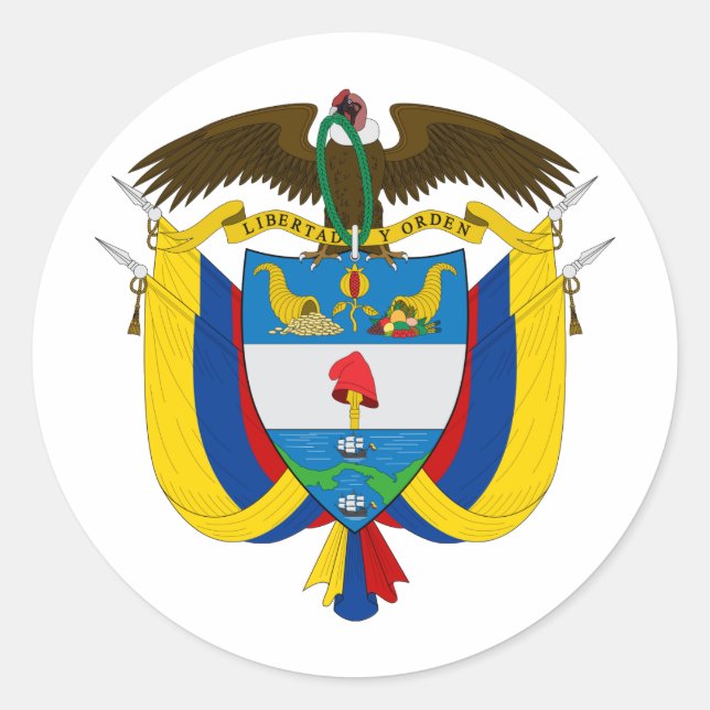 Sticker Rond Colombie Armoiries CO (Devant)