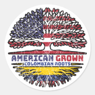 Sticker Rond Colombie Colombie Colombie États-Unis Amérique Éta