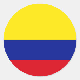 Sticker Rond Colombie Drapeau de haute qualité