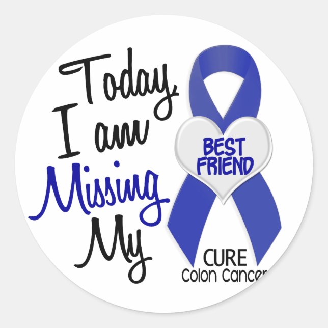 Sticker Rond Colon Cancer MANQUANT MON MEILLEUR AMI (Devant)