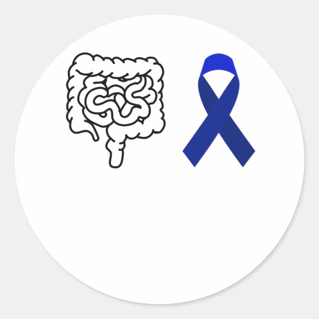 Sticker Rond Colon Cancer Sensibilisation Survivor Warrior Ribb (Devant)