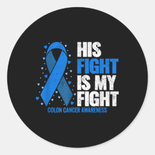 Sticker Rond Colon Cancer Son combat est mon combat Colon Cance
