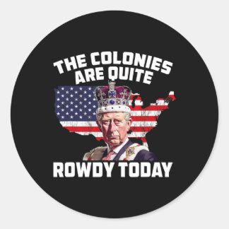 Sticker Rond Colonies du roi Charles : un 4 juillet d'indépenda