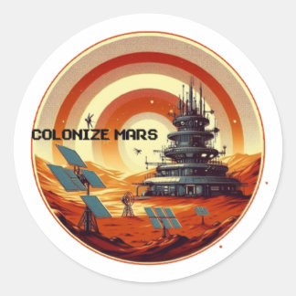STICKER ROND COLONISER MARS