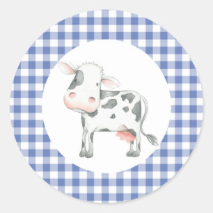 Sticker Rond Colonne d'anniversaire de vache