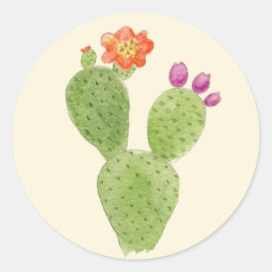 Sticker Rond Colonne de cactus à l'oreille
