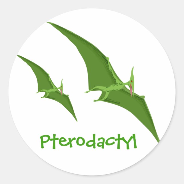 Sticker Rond Colonne de dinosaure de Pterodactyl (Devant)