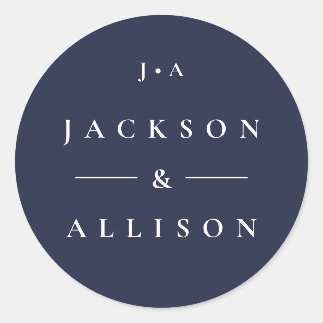 Sticker Rond Colonne de mariage de nom monographique Couples (Devant)