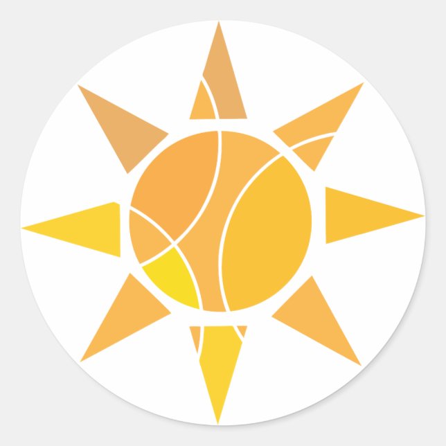 Sticker Rond Colonne de soleil jaune (Devant)