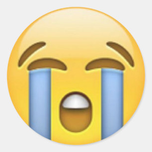 Sticker Rond Colonne Emoji en Pleure