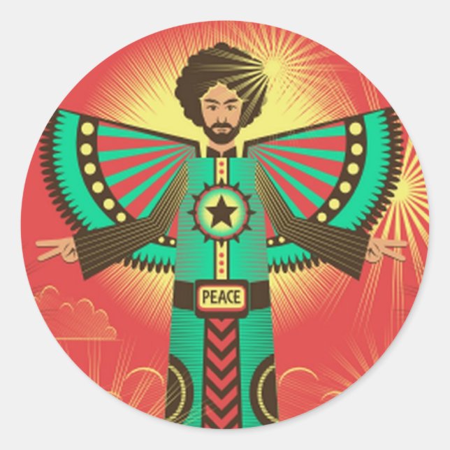 Sticker Rond Colonne Peace Shine (Devant)