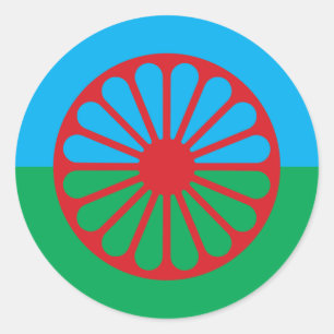 Sticker Rond Colonne Romani Flag 3" de 6