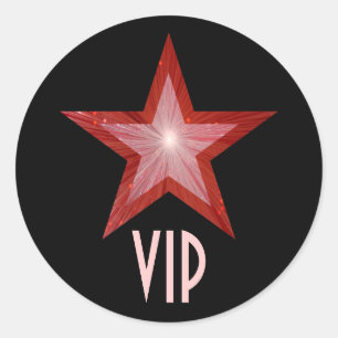 Sticker Rond Colonne ronde Red Star VIP noir