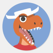 Colonne ronde T-Rex dinosaure cowboy Texas