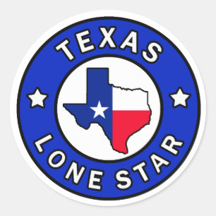 Sticker Rond Colonne Texas Lone Star