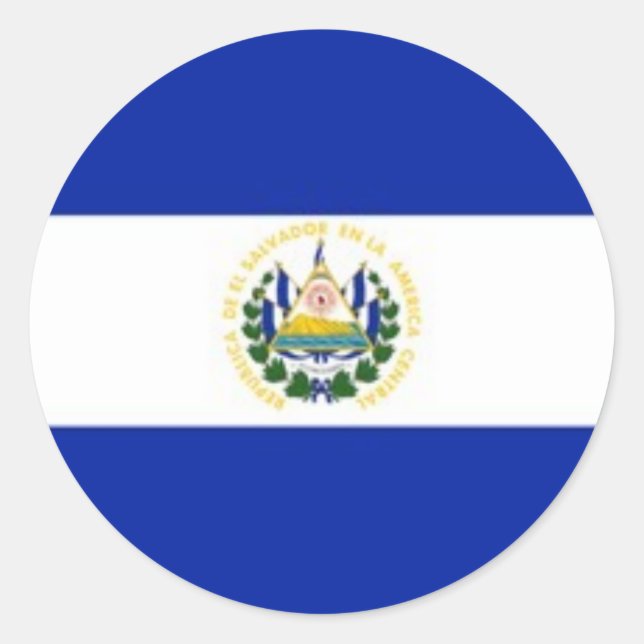 Sticker Rond Colonnes du drapeau du Salvador (Devant)