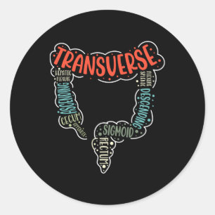 Sticker Rond Colonoscopie Gi Funny Endoscopie Infirmière Colon 