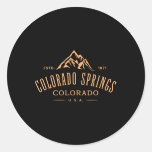 Sticker Rond Colorado Springs Colorado Superbe Design de Montag