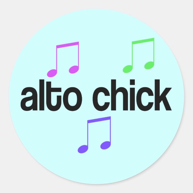 Sticker Rond Coloré Alto Chick (Devant)