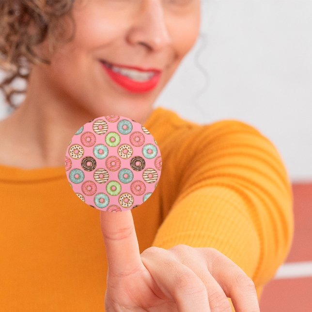 Sticker rond coloré Donuts classique (Créateur téléchargé)