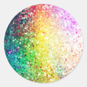 Sticker Rond Coloré Pastel Tons Parties scintillant rétro