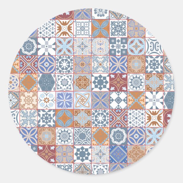 Sticker Rond Colorful Moroccan (Devant)