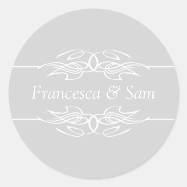 Sticker Rond Colors Invitations Gris clair (Devant)