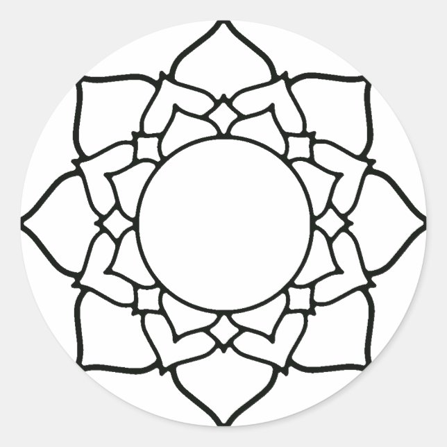 Sticker Rond Colour Ce Projet D'Artisanat Mandala (Devant)