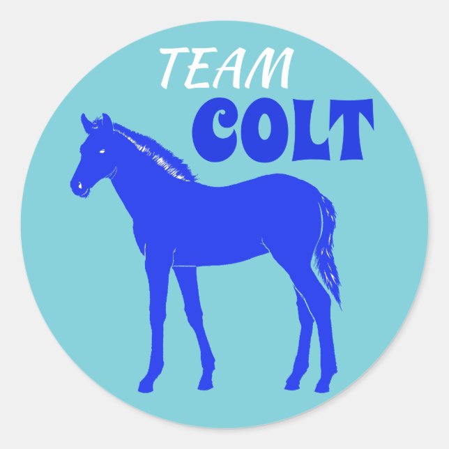 Sticker Rond colt "Colt d'équipe" Révélation du genre (Devant)