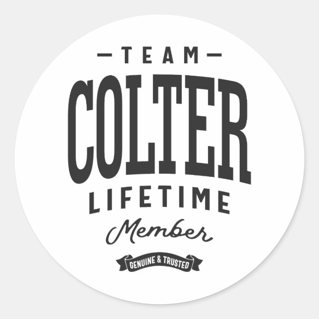 Sticker Rond Colter Membre à vie Nom personnalisé Colter (Devant)