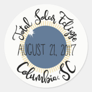 Sticker rond Columbia SC 2017 Total Solar Eclipse